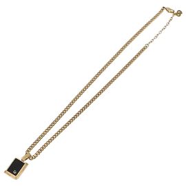 Collar Colgante CD Christian Dior Baño de Oro Dorado