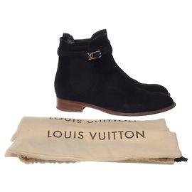 Louis Vuitton Ankle Boots Black Leather Black