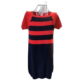 Vestido de Suéter Eric Bompard Roja Azul marino