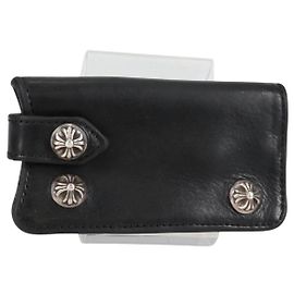 Chrome Hearts Key Case Leather Black Auth 138944M Black