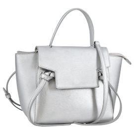 Céline CELINE Gürtel Tasche Handtasche Leder 2-Wege Silber Auth 140477 Silber