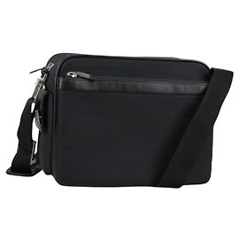 Gianni Versace Shoulder Bag Canvas Black Silver Auth gh707 Black Silvery