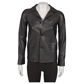 Saint Laurent-Saint Laurent Black Leather Blazer - Size FR36 / XS-Black
