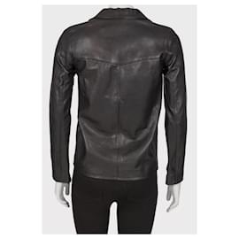 Saint Laurent-Saint Laurent Black Leather Blazer - Size FR36 / XS-Black