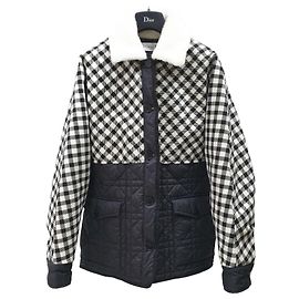 Christian Dior Black Wool Plaid Print Jacket Sz.40 Multiple colors