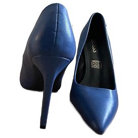 Guess Heels Blue Leather 38 Blue