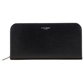 Saint Laurent Black Leather Long Wallet Black