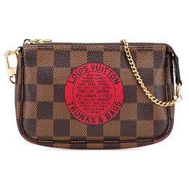 Mini Pochette Accessoires Damier Louis Vuitton Marron Rouge