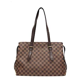 Louis Vuitton-Louis Vuitton Damier Chelsea N51119 Women's Shoulder Bag-Brown,Damier ebene