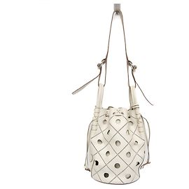 Borsa a secchiello Cutwork di Tod's in pelle bianca sporca Bianco sporco