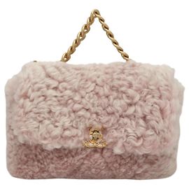 Borsa Chanel 19 Flap in Shearling Medium Rosa