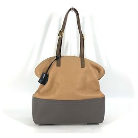 Bolsa de Ombro Selleria Bicolor Fendi Marrom Bege