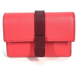 LOEWE Two-Tone Anagram Small Vertical Wallet Brown Pink