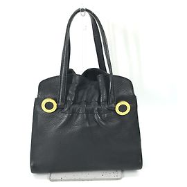 Bulgari Bvlgari schwarze Leder-Handtasche Schwarz