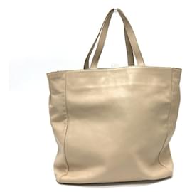 Bolsa tote de couro bege Yves Saint Laurent Bege