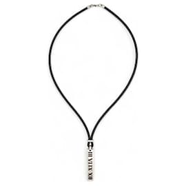 Tiffany & Co-Colar Tiffany Atlas Surfer Bar Pendente em Prata 925 com Corda-Prata