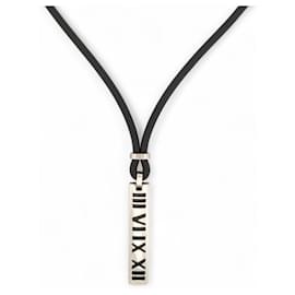 Tiffany & Co-Colar Tiffany Atlas Surfer Bar Pendente em Prata 925 com Corda-Prata