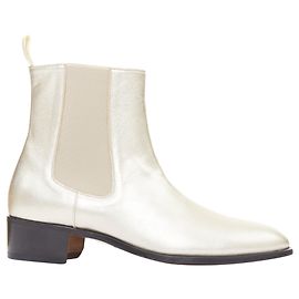 Tom Ford metallic light g leather cuban heels Chelsea ankle boots Golden Metallic