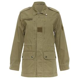 Saint Laurent-Saint Laurent 2015 army green cotton linen pocketed military jacket S-Green