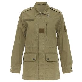 Saint Laurent 2015 olivgrüne Baumwoll-Leinen-Jacke mit Taschen S Grün