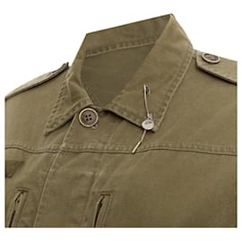 Saint Laurent-Saint Laurent 2015 army green cotton linen pocketed military jacket S-Green
