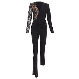 Macacão Envolvente com Renda Givenchy Preto