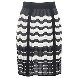 M Missoni Chevron Midi-Rock aus schwarzer Viskose Schwarz