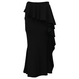 Givenchy Rüsch Maxi-Rock aus schwarzer Viskose Schwarz