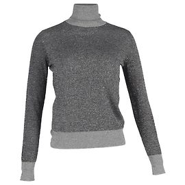 Joseph Metallic Rollkragenpullover aus grauer Wolle Grau