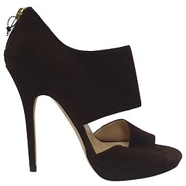 Jimmy Choo Lagoon Open Toe Sandals in Brown Suede  Brown Red