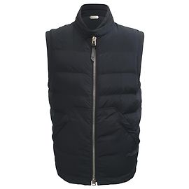 Tom Ford Diamond Quilted Field Gilet in Navy Blue Nylon Black