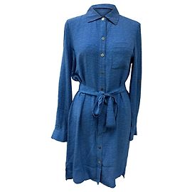 Mini-Kleid mit Gürtel aus blauer Seide von Diane von Furstenberg Blau Hellblau