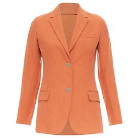 Hermès Herren Leinen Blazer mit Logo-Button von Hermes Orange
