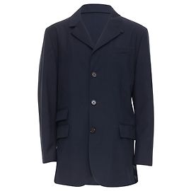 Ralph Lauren Purple Label navy twill 3 flap pockets double vent coat Blue Navy blue