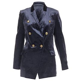 Blazer doble de terciopelo con botones de latón Brunello Cucinelli Azul Azul marino