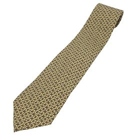 Gucci Silk Tie Beige Dark grey