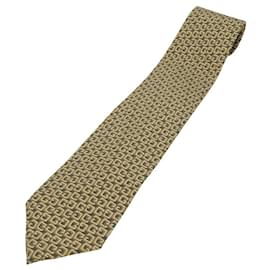 Gucci-Gucci Silk Tie-Beige,Dark grey