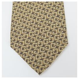 Gucci-Gucci Silk Tie-Beige,Dark grey