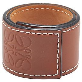 Bracciale in pelle piccolo slap Anagram Loewe Marrone