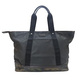 Coach Weekend Tote PVC Coated Canvas Tote Bag Black Green