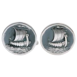 Autre Marque Georg Jensen Sailing Ship Silver 925 Cufflinks Silvery