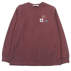 Moleton de algodão com gola redonda Destroyed Givenchy Marrom Bordeaux