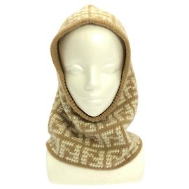 Fendi Cashmere Balaclava Hat Beige