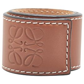 Loewe Anagram Small Slap Leather Bracelet Bronze