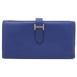 Hermès Hermes Béarn Soufflet Epsom Long Wallet Blue