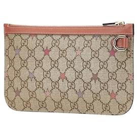 Gucci-Gucci GG Supreme Star PVC Leather Pouch-Beige
