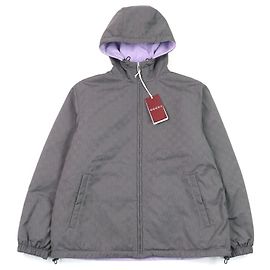 Chaqueta acolchada compuesta reversible con capucha Gucci Gris Morado oscuro