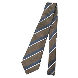 Autre Marque Seidenkrawatte Kiton Braun Marineblau