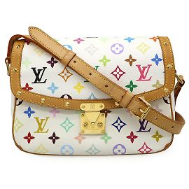 Sac à épaule Sologne Monogram Multicolore Louis Vuitton Blanc