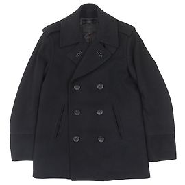 Coach Pea Coat Wool Double-breasted Coat Black